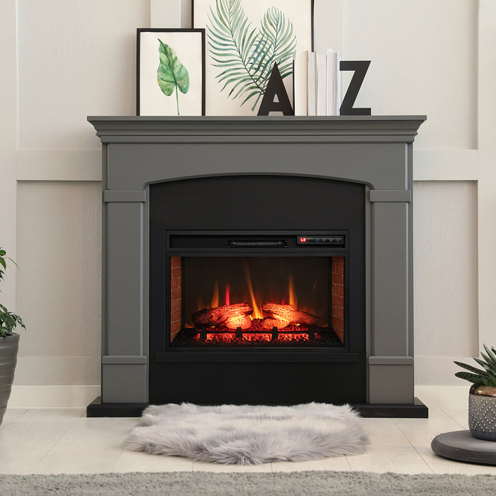 26 Inch Infrared Electric Fireplace Insert with Remote Control-Black