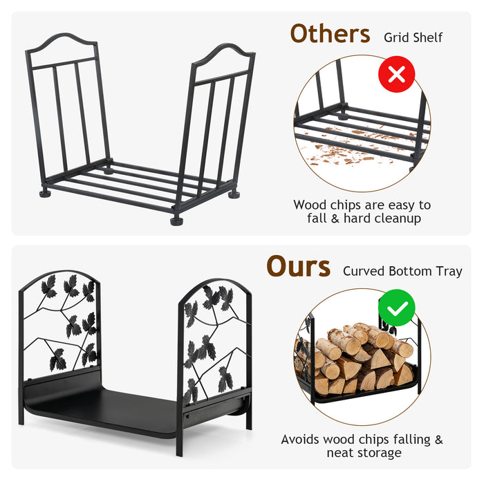 19 Inch Heavy-Duty Firewood Rack with 110 lbs Load Capacity