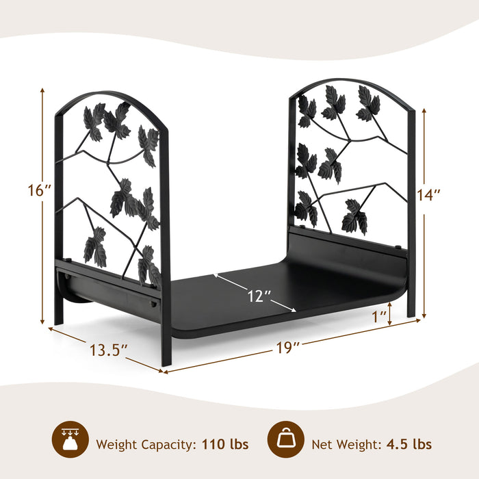 19 Inch Heavy-Duty Firewood Rack with 110 lbs Load Capacity