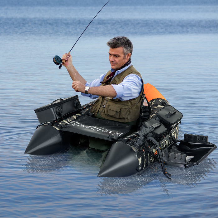 Portable Fishing Boat with 3 Detachable Storage Boxes-Camouflage