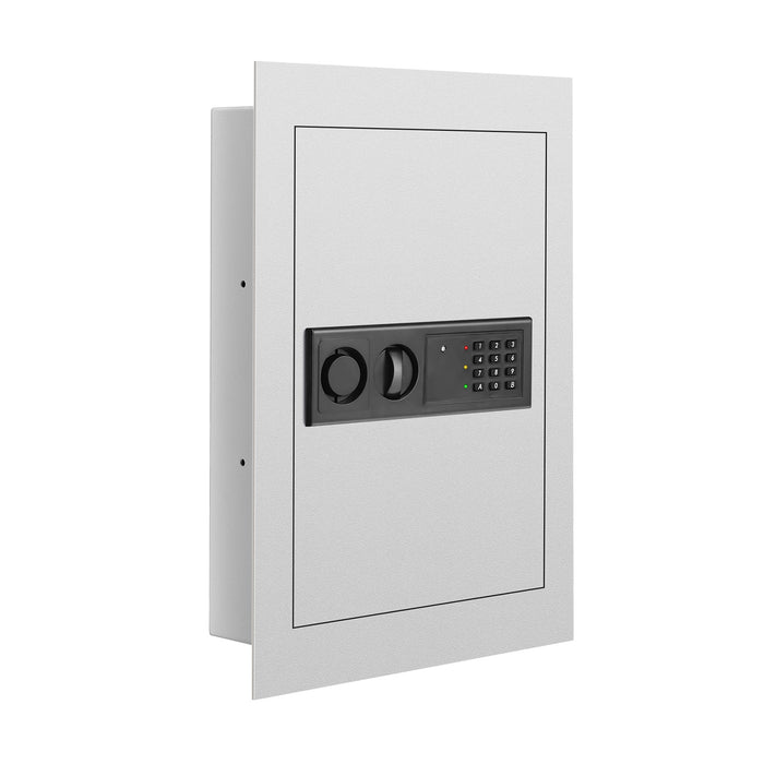 Digital Flat Recessed Wall Safe Security Lock Gun Cash Box-White