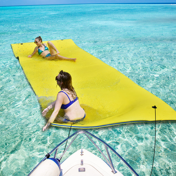 9' x 6' 3 Layer Floating Water Pad Foam Mat -Yellow