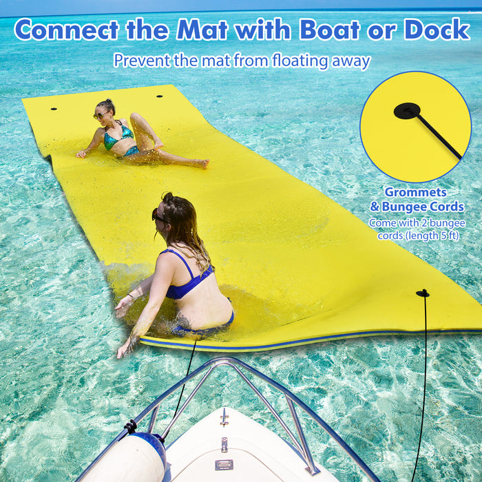 3 Layer Floating Water Pad Foam Mat-Yellow