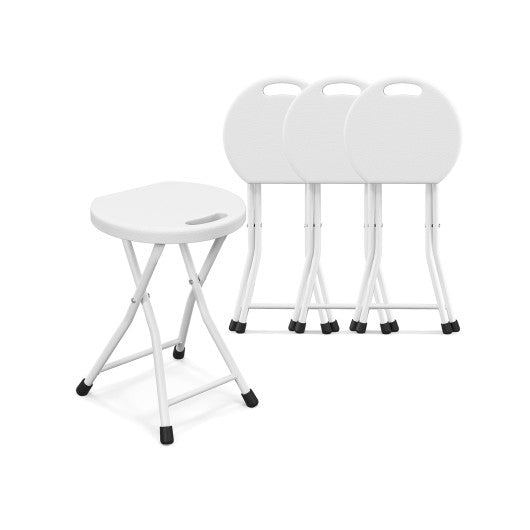 Folding Stool with Built-in Handle for Adults-4 Pieces