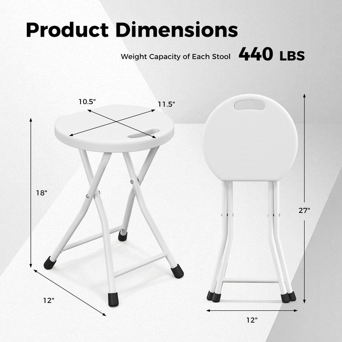 Folding Stool with Built-in Handle for Adults-4 Pieces