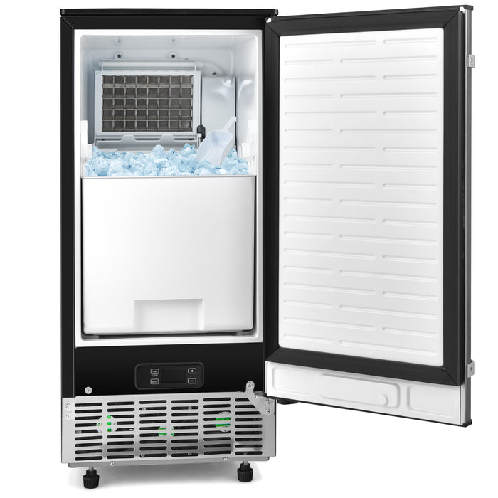 Free-Standing Built-In Undercounter Ice Maker-Silver