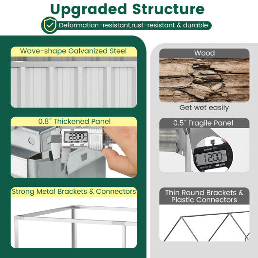 Galvanized Raised Garden Bed with Greenhouse Cover