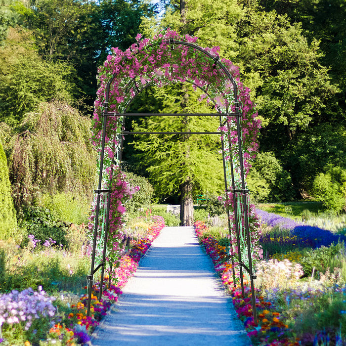 7.5 Feet Garden Arch Trellis with PE Coated Metal Structure