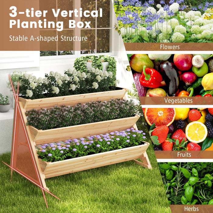 3-Tier Garden Bed with Storage Shelf  2 Hanging Hooks and 3 Bed Liners