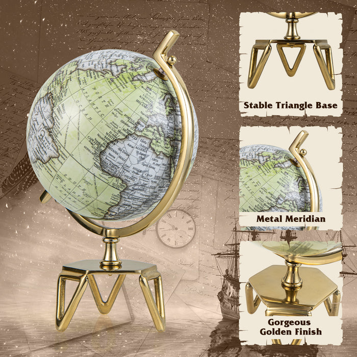 Educational Geographic 5/8/10 Inch World Globe with Triangle Metal Stand-10 inches