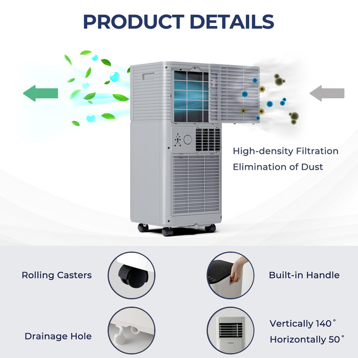 10000 BTU Air Cooler with Fan and Dehumidifier Mode-Gray