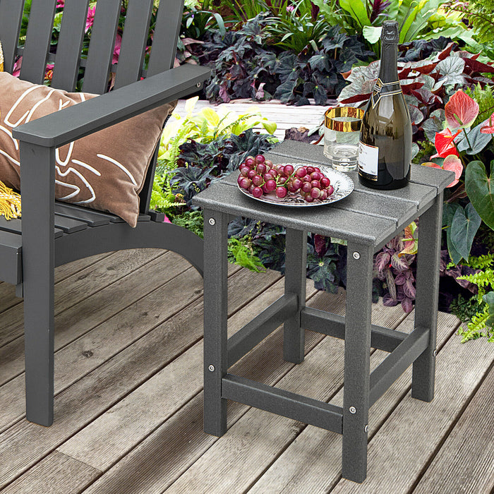 14 Inch Square Weather-Resistant Adirondack Side Table-Gray