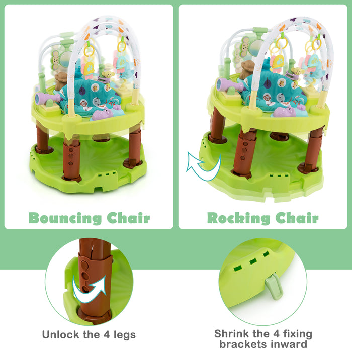 3-in-1 Baby Activity Center with 3-position for 0-24 Months-Green