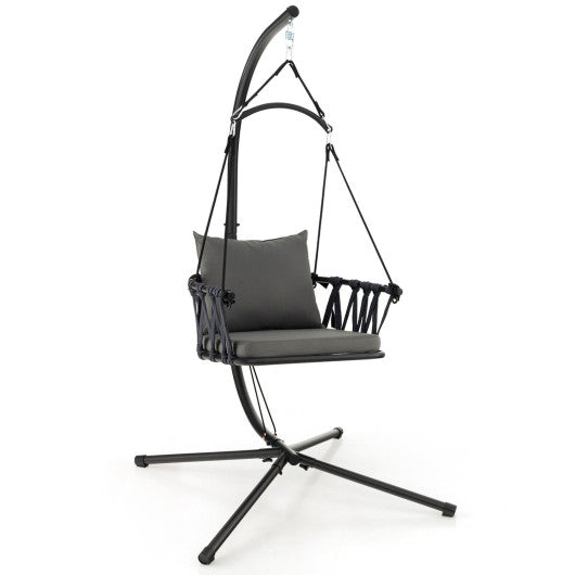 Hanging Swing Chair with Stand-Gray