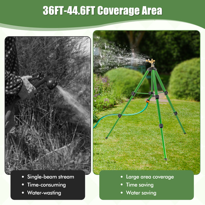 Impact Sprinkler on Tripod Base Set of 2 with 360 Degree Rotation-S