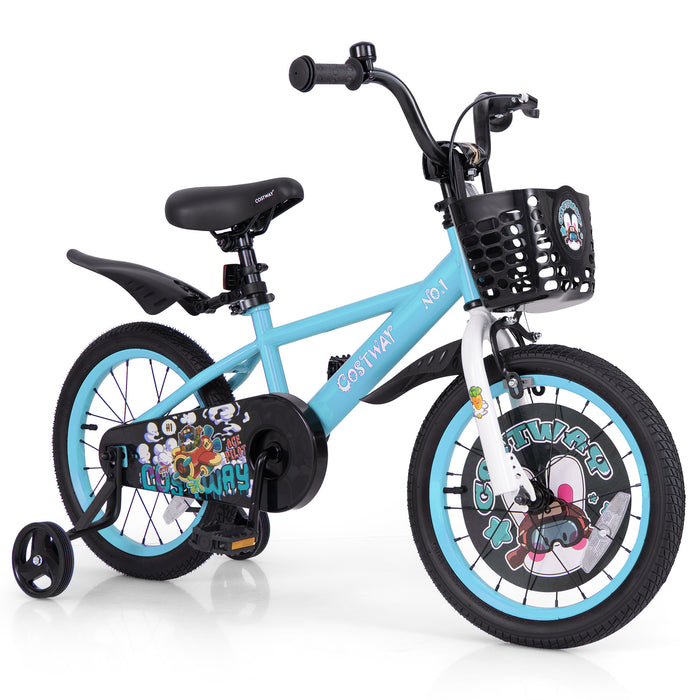 16 Inch Kids Bike with Adjustable Handlebar and Saddle for 4-8 Years Old-16 inches