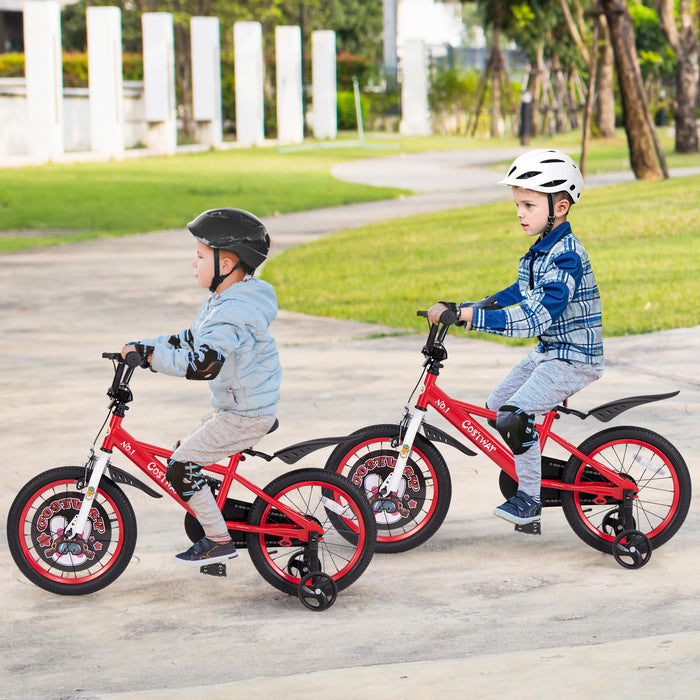 16 Inch Kids Bike Adjustable with Storage Basket and Double Brake for 4-8 Years Old-16 inches