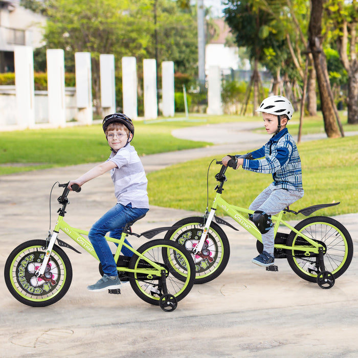 18 Inch Kids Bike Adjustable with Detachable Training Wheels for 4-8 Years Old-18 inches