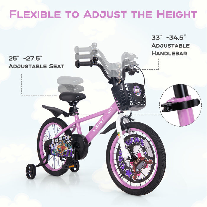 18 Inch Kids Bike for 4-8 Years Old Sport Bicycle with Adjustable Handlebar and Saddle-18 inches