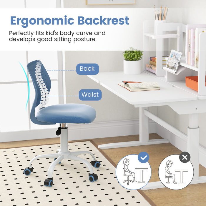 Ergonomic Children Study Chair with Adjustable Height-Blue