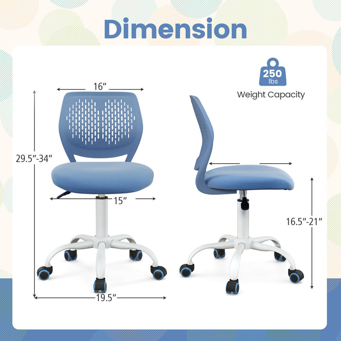 Ergonomic Children Study Chair with Adjustable Height-Blue