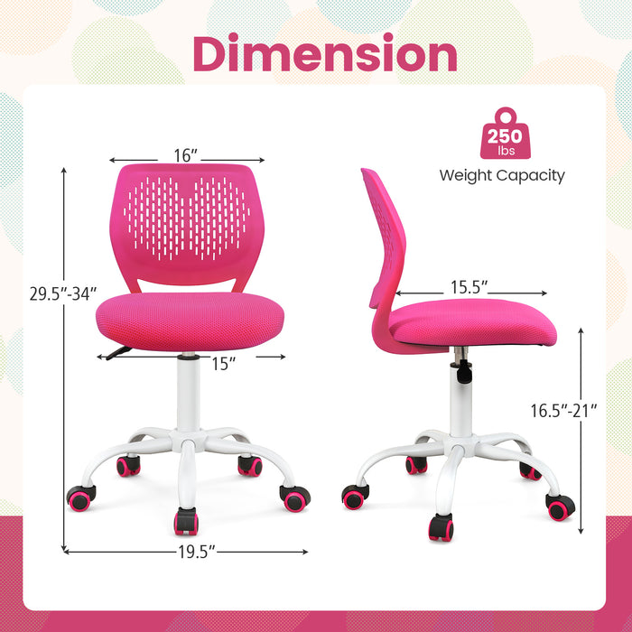 Ergonomic Children Study Chair with Adjustable Height-Pink