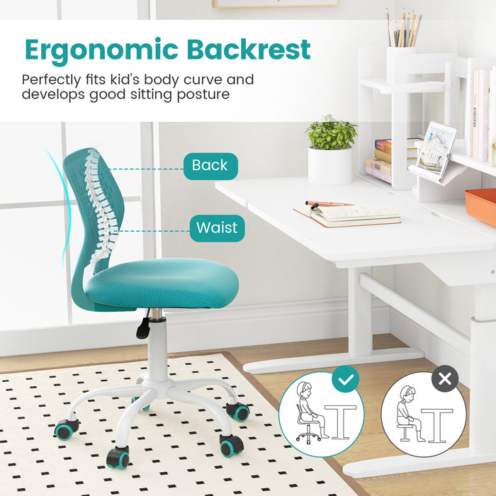 Ergonomic Children Study Chair with Adjustable Height-Turquoise