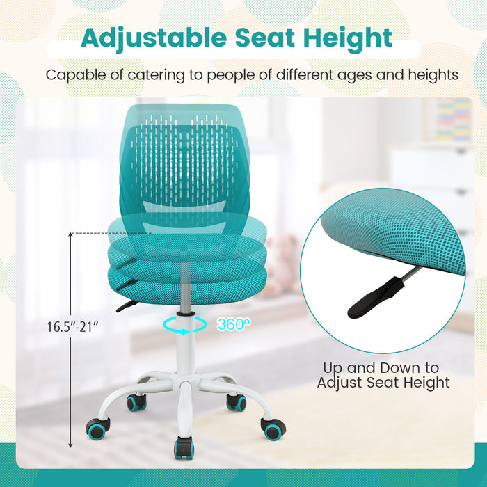 Ergonomic Children Study Chair with Adjustable Height-Turquoise