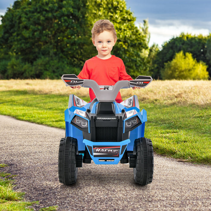 Kids Ride on ATV 4 Wheeler Quad Toy Car with Direction Control-Blue