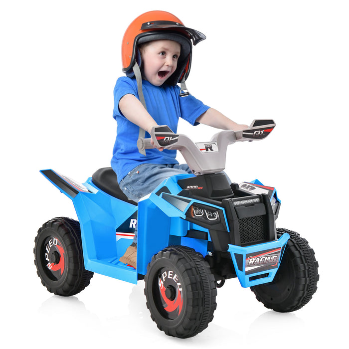 Kids Ride on ATV 4 Wheeler Quad Toy Car with Direction Control-Blue