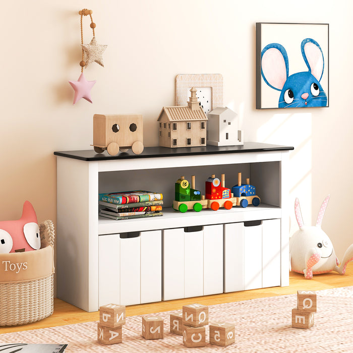 Kids Toy Storage Organizer with Blackboard Top-3-Drawer