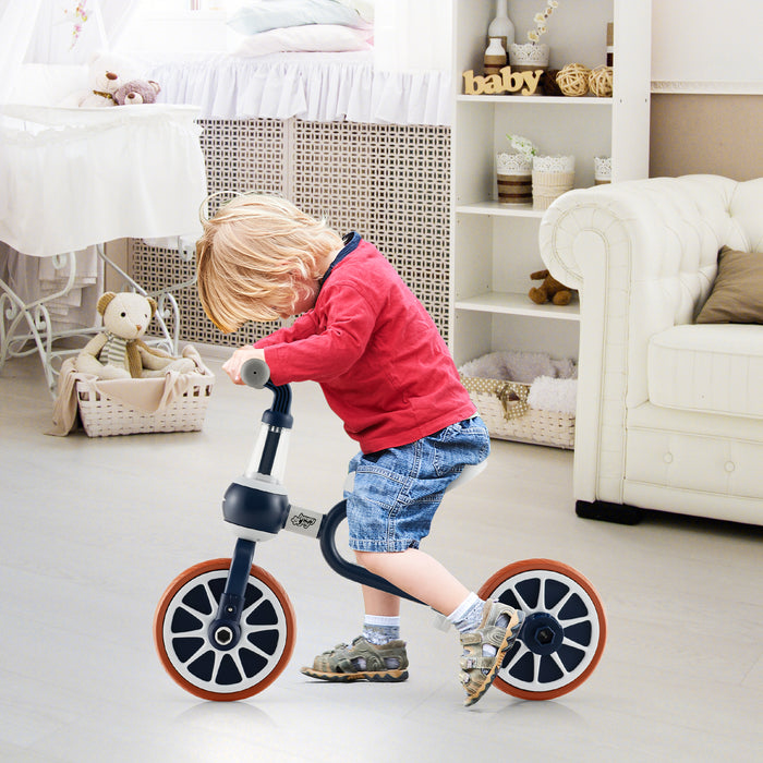 4-in-1 Kids Trike Bike with Adjustable Parent Push Handle and Seat Height-Navy