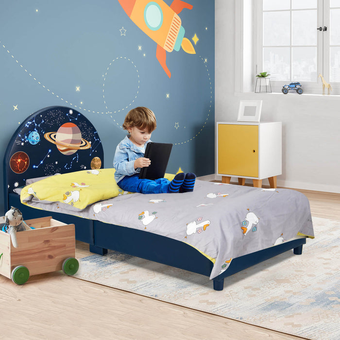 Twin Size Children Upholstered Platform Single Bed