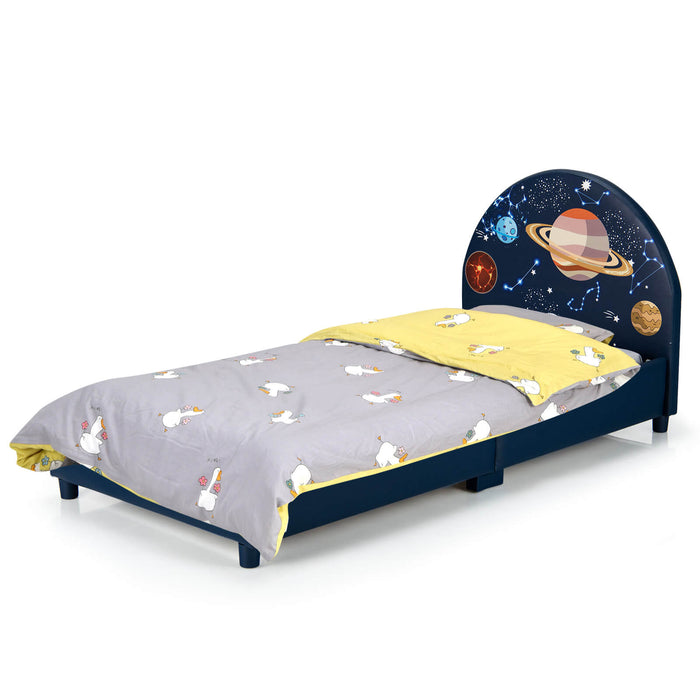 Twin Size Children Upholstered Platform Single Bed