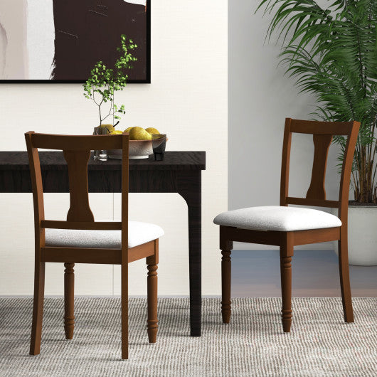 Kitchen Dining Chair with Linen Fabric and Storage Space-Brown