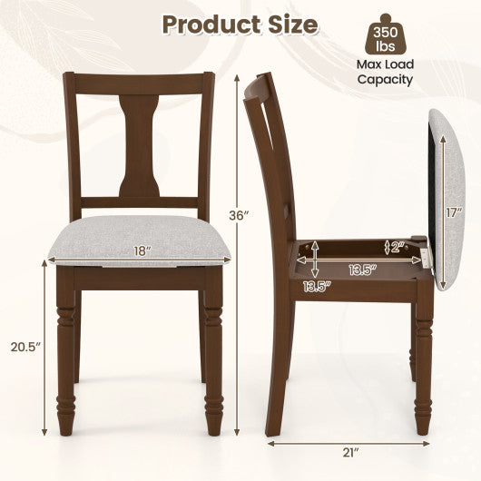 Kitchen Dining Chair with Linen Fabric and Storage Space-Brown