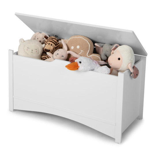 Kid's Toy Box with Flip-Top Lid and Cut-Out Pulls