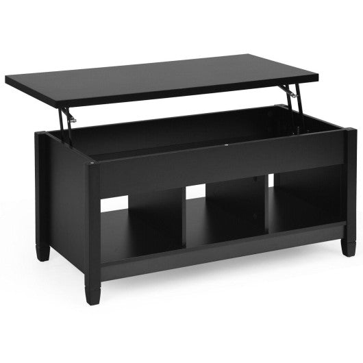 Lift Top Coffee Table with Storage Lower Shelf-Black