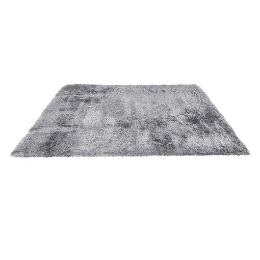 4x6 Feet Modern Soft Shag Rug with Non-slip Grip Dots-Light Gray