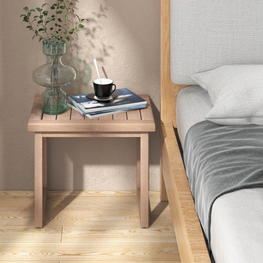 Long Natural Wood Bath Spa Stool with Non-slip Foot Pads for Elderly