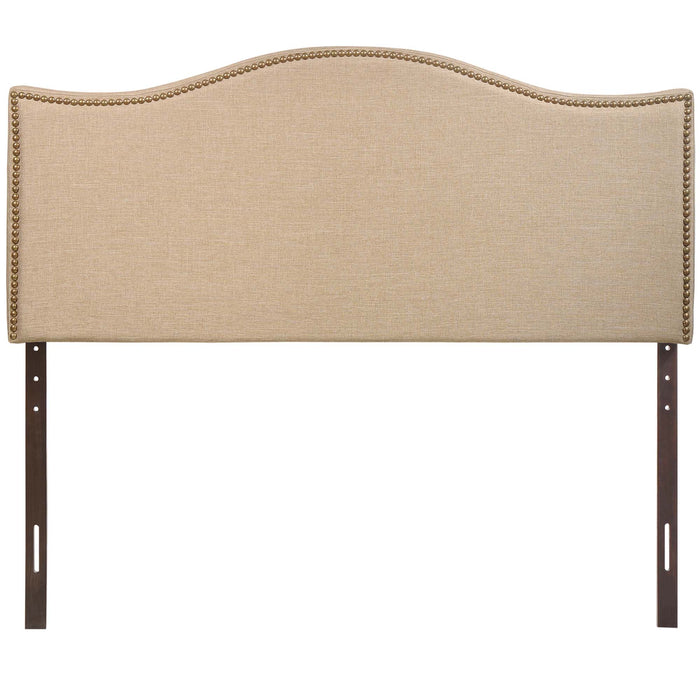 Curl Queen Nailhead Upholstered Headboard