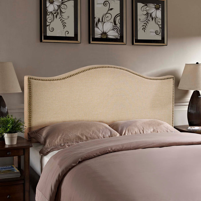 Curl Queen Nailhead Upholstered Headboard