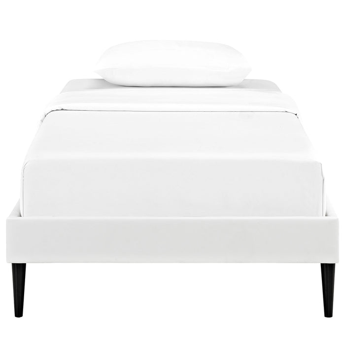 Sherry Twin Vinyl Bed Frame with Round Tapered Legs