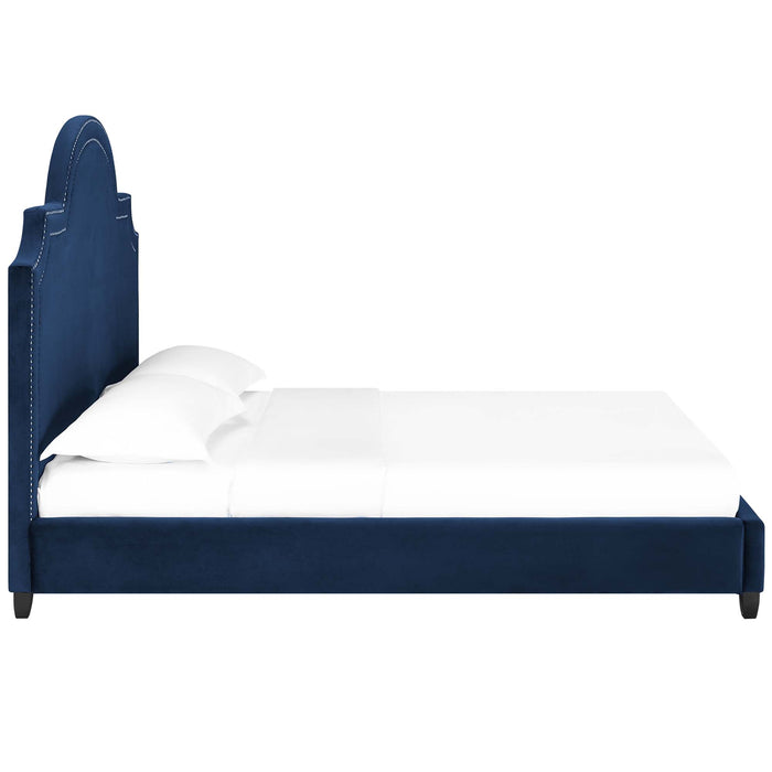 Primrose Queen Performance Velvet Platform Bed