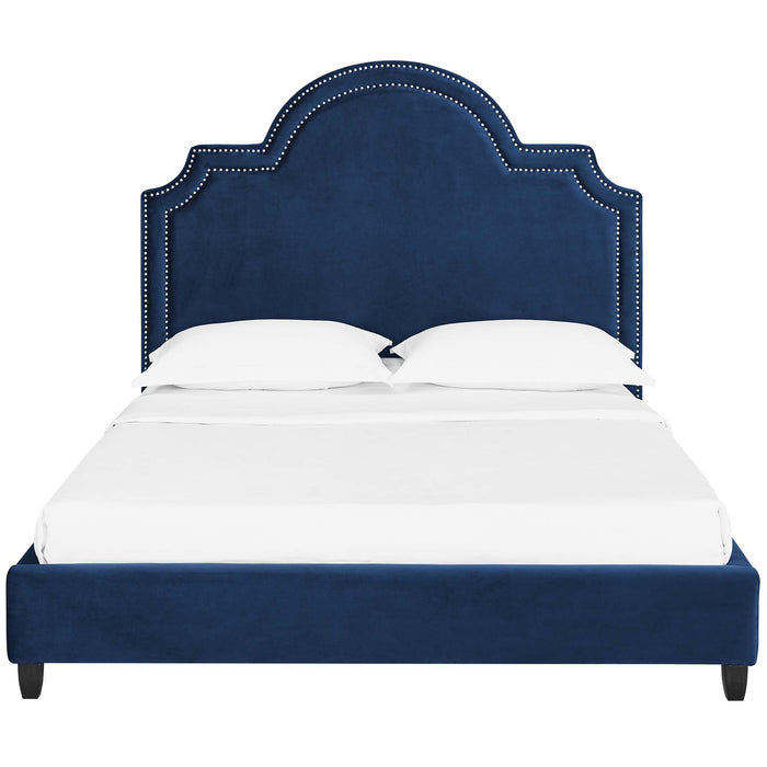 Primrose Queen Performance Velvet Platform Bed