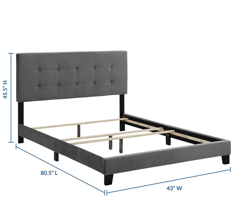 Amira Twin Performance Velvet Bed