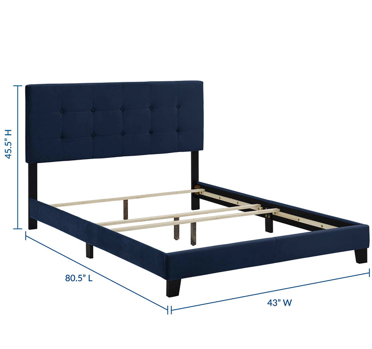 Amira Twin Performance Velvet Bed