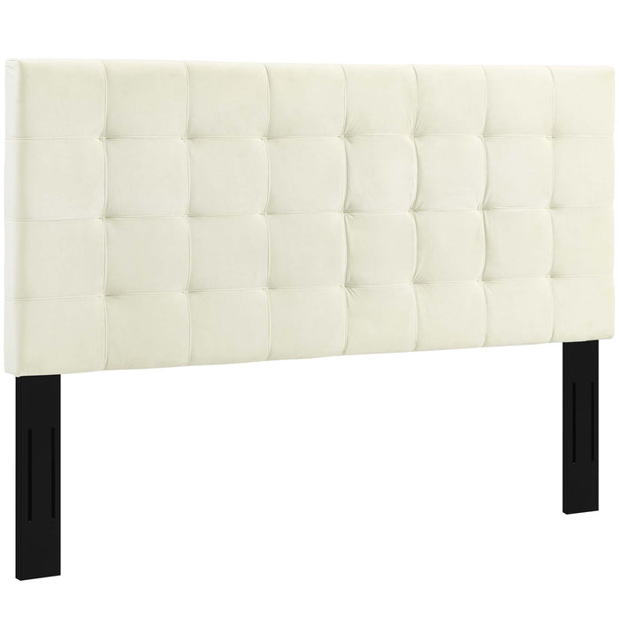 Paisley Tufted Full / Queen Upholstered Performance Velvet Headboard