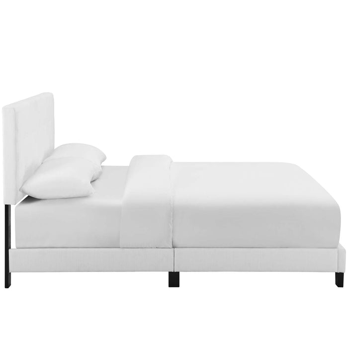 Melanie Full Tufted Button Upholstered Fabric Platform Bed