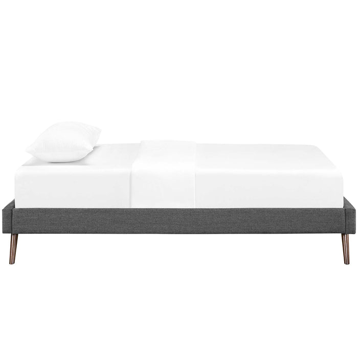 Loryn Twin Fabric Bed Frame with Round Splayed Legs